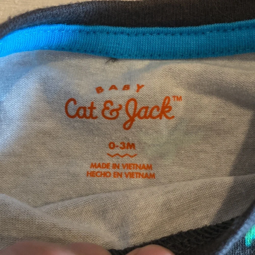 Cat & Jack palm tree 0/3m matching twin set romper & onesie